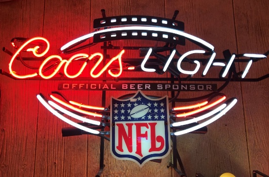 Coors Light NFL Neon Lighted Sign 28"x17"