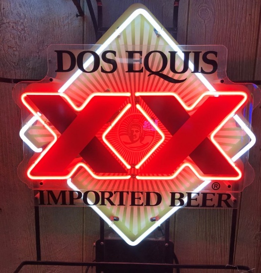 Dos Equis Beer Neon Lighted Sign 20-3/4"x23-3/4"