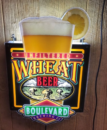 Boulevard Wheat Beer Neon sign   22" tall  x 15" w