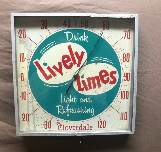 Lively Limes Square Thermometer 12"x12"