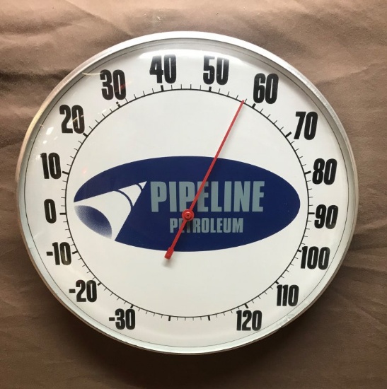 Pipeline Petroleum Round Thermometer 12" Dia.