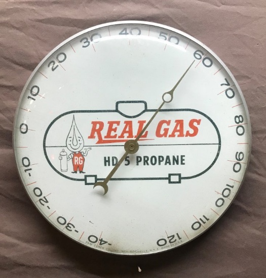 Real Gas Round Thermometer 12" Dia.