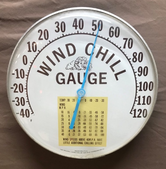 Wind Chill Gauge Round Thermometer 12" Dia.