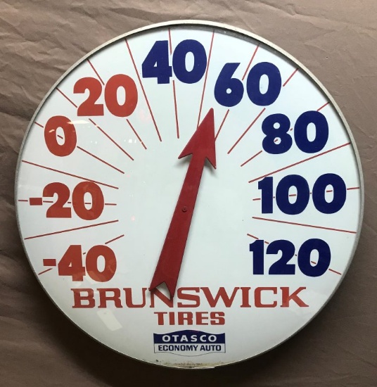 Brunswick Tires Round Thermometer 18"Dia.