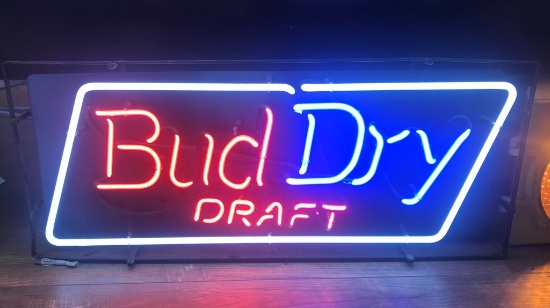 Bud Dry Draft Beer Neon       12" tall    32" wide