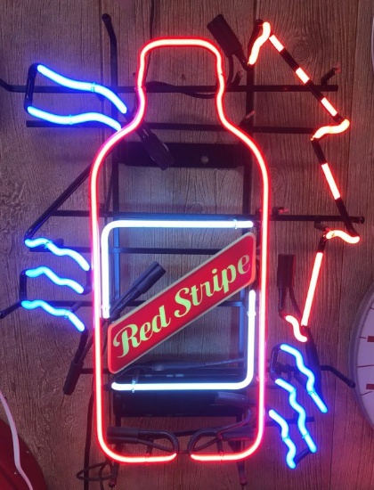 Red Stripe Beer Neon Sign    26" tall x 20" wide
