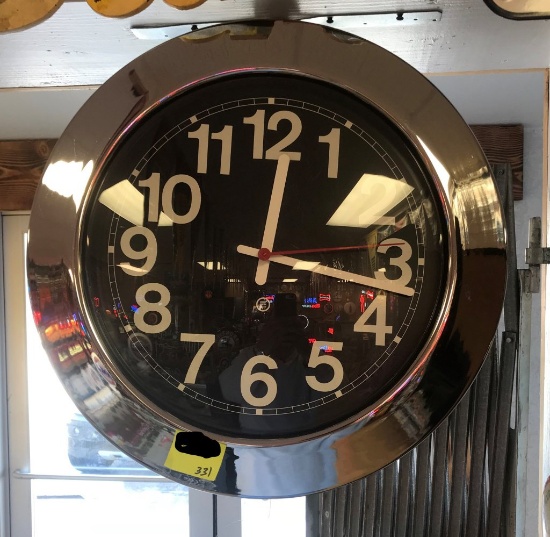 Double Sided Hanging Clock   21" dia