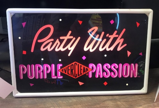 Purple Passion Everclear  Backlit sign