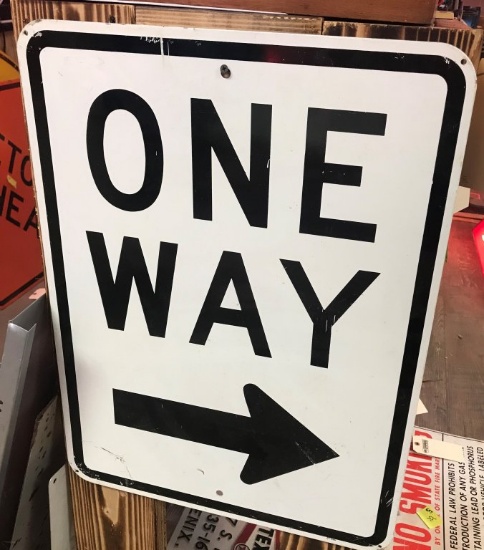 One Way Street Heavy Steel Sign 24"x18"