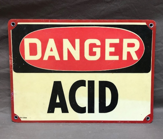 Danger Acid Metal Sign    10 x 14"