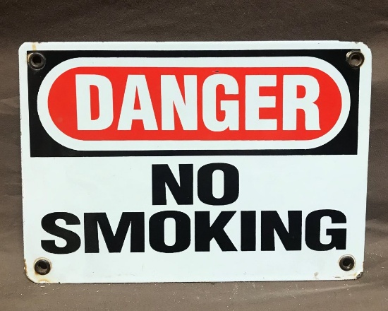 Danger No Smoking Porcelain Sign 7"x10"