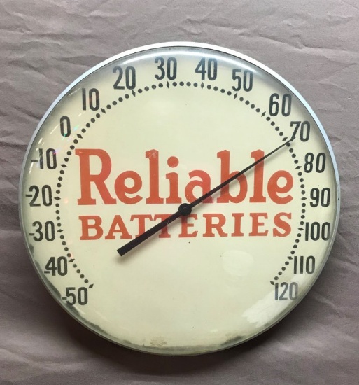 Reliable Batteries Round Thermometer 12" Dia.