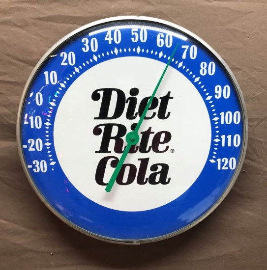 Diet Rite Cola Round Thermometer 12" Dia.