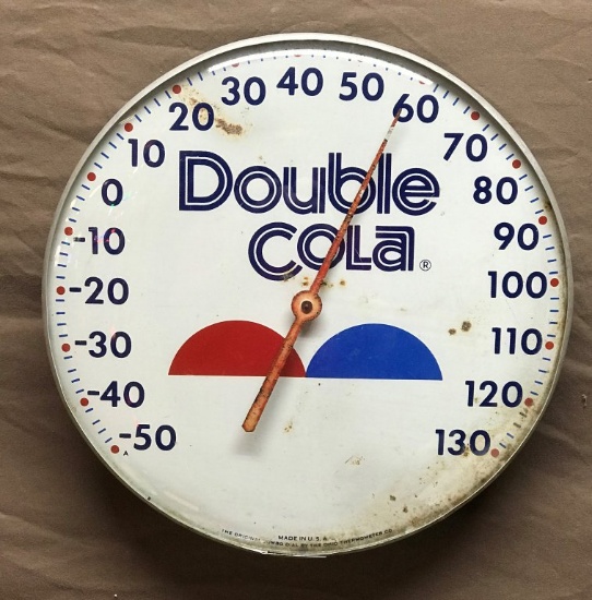 Double Cola Round Thermometer 12" Dia.