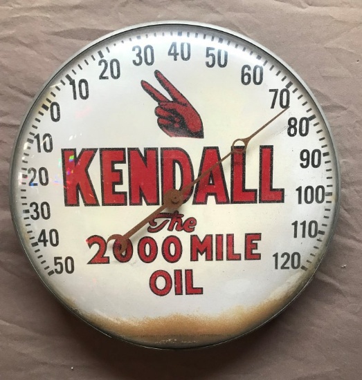 Kendall Oil Round Thermometer 12" Dia.