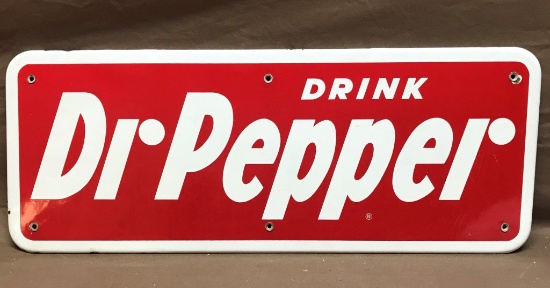 Dr Pepper Porcelain Sign 9-1/2"x24"