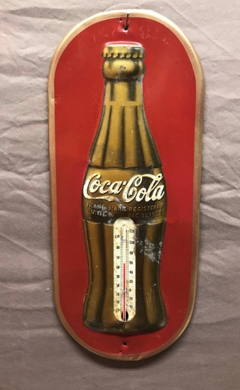 Coca-Cola Embossed Repainted Thermometer
