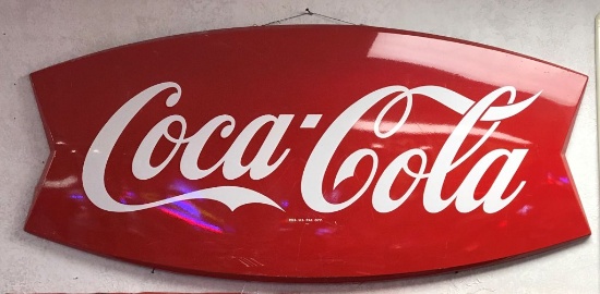 Coca-Cola Fishtail Metal Sign 28"x60"