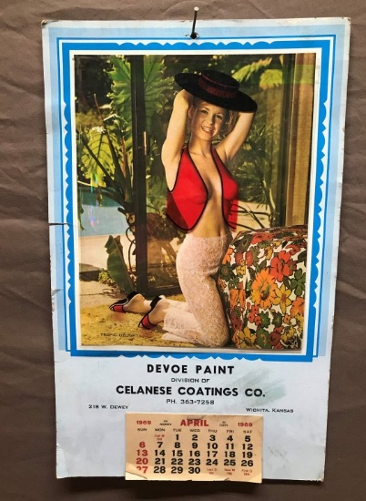 Devoe Paint 1969 Calendar 10"x16"