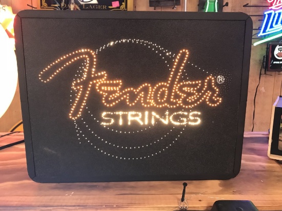 Fender Strings Fiber Optic Sign 14"x18"x6" Deep