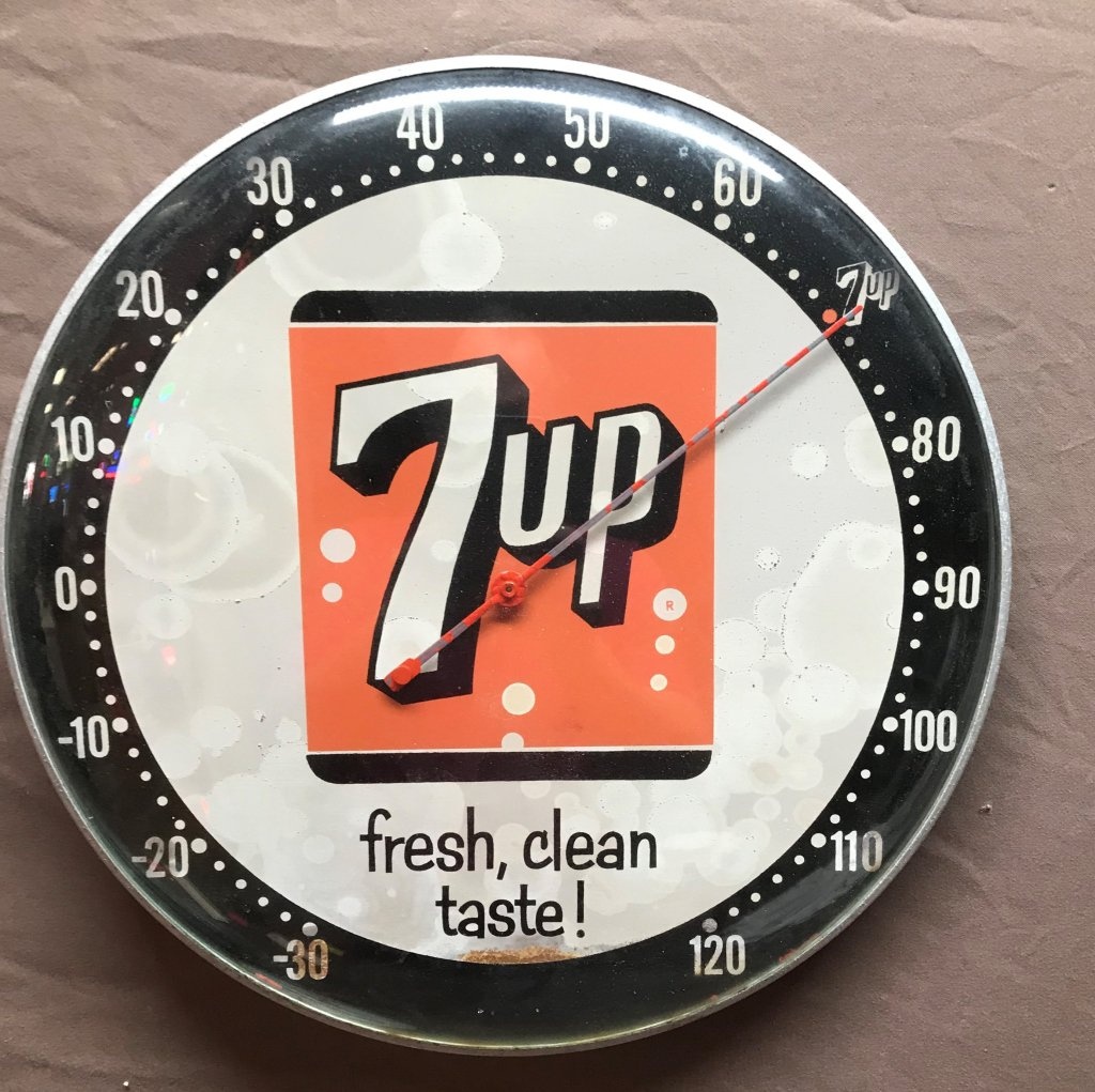 7-Up Round Thermometer 12" Dia.