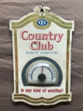 Country Club Malt Liquor Embossed Cardboard Thermo