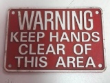 Warning Plaque     embossed lettering