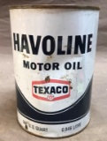 TEXACO Havoline Motor Oil Can               Full