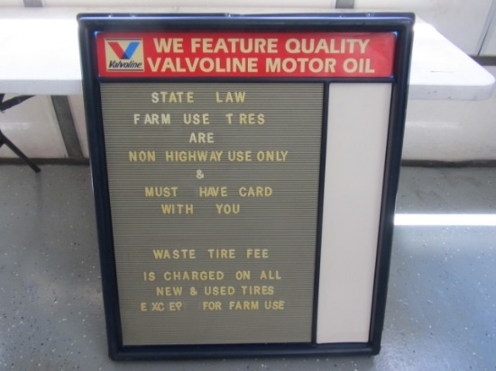 Valvoline Shop Board