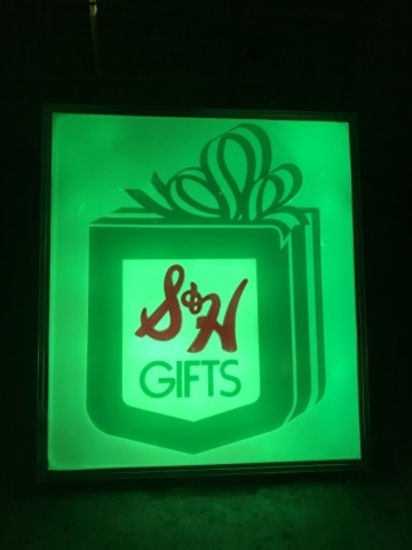 Green Stamp light up sign