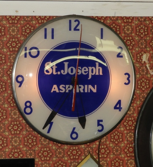 Telechron St. Joseph Asprin clock, 15"