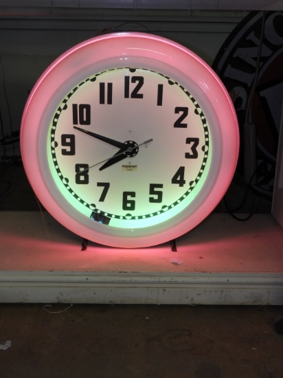Electric Neon Clock Co. double neon clock