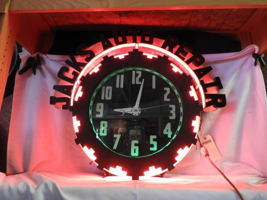 Electric Neon Clock Co. double neon Aztec clock