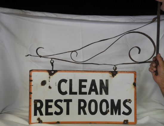 Clean Restrooms DSP hanging sign, 24"X12"