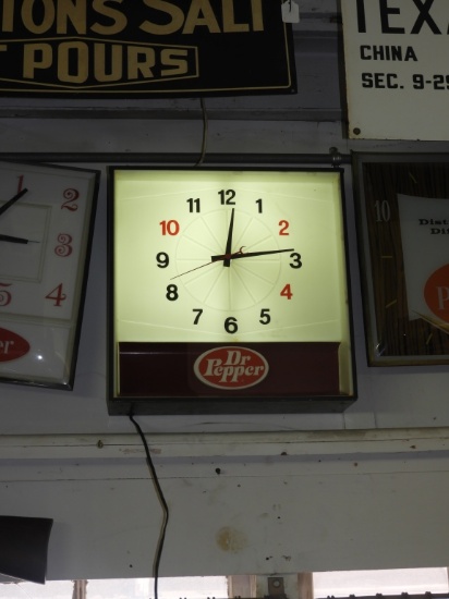 Dr. Pepper clock, 16"X16"