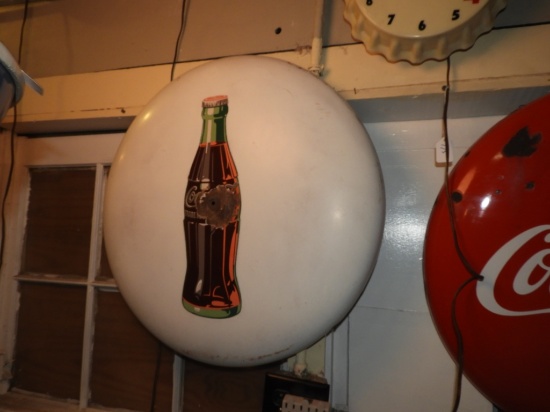 Coca-Cola bottle button, SSP, repaired, 24"