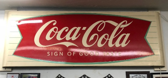 Coca-Cola sled sign, 68"x24"