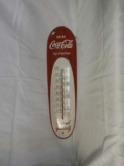 Coca-Cola cigar thermometer, SST, 8"X30"