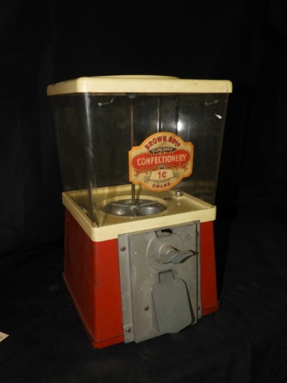 1 cent gumball confectionary coin-op machine