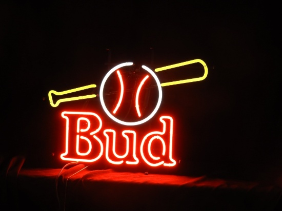 Bud baseball neon, 23"X17"