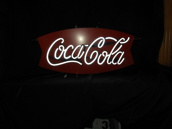 Modern Coca-Cola fishtail neon, 28"X14"