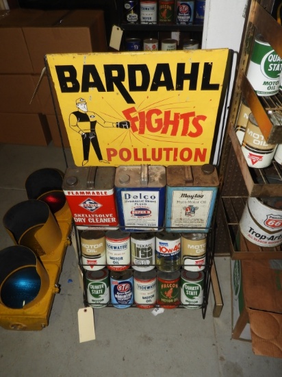 Bardahl Fights Pollution 3-tier can rack