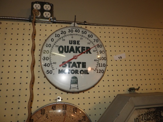 Quaker State thermometer, 12"