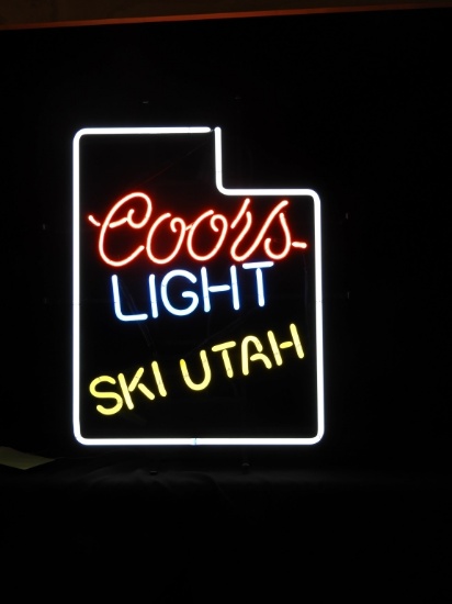 Coors Light Ski Utah neon, 20"WX24"T