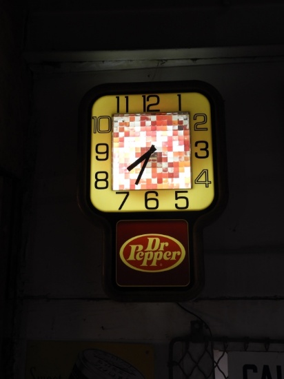 Dr. Pepper spinner clock 13"X19"