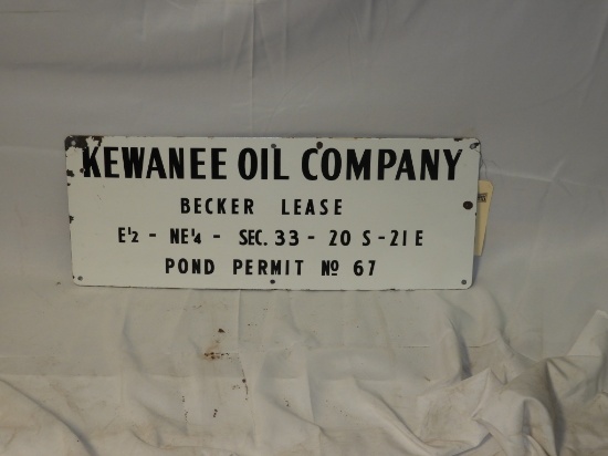 Kewanee lease sign, SSP, 26"X10"
