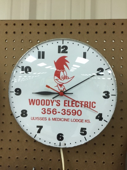 Woody's Electric clock 12" diameter
