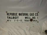 Republic Natural Gas Co. lease sign, SSP, 30