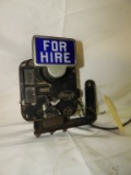 Argo taxi cab meter w/ For Hire sign, 10