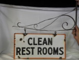 Clean Restrooms DSP hanging sign, 24